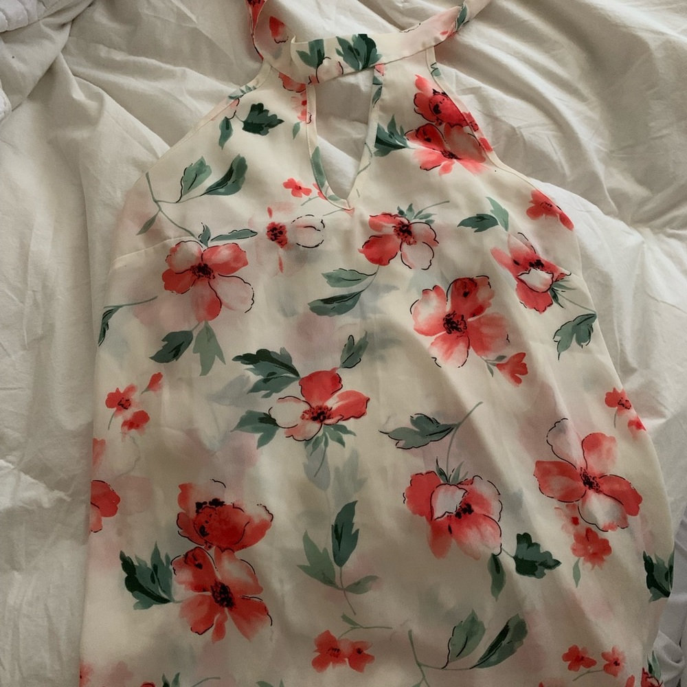 Flower Halter Neck Tank Top
